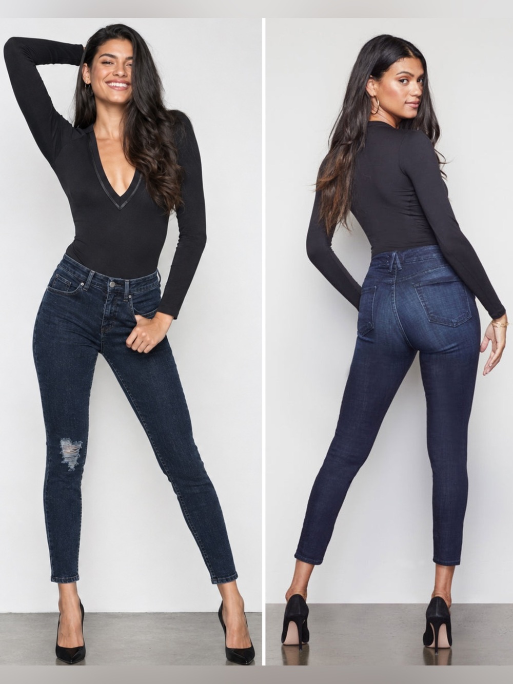 Good American Good Legs Dark Blue Denim Designer Jeans Women’s Size 4/27